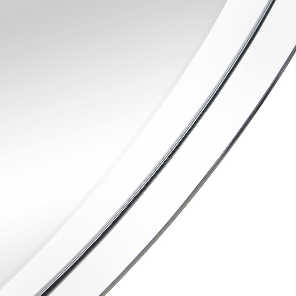 30" Round Silver Stainless Steel Bathroom Wall Mirror