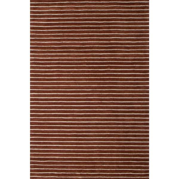 Contempo Henna 9 ft. x 12 ft. Striped Contemporary Area Rug