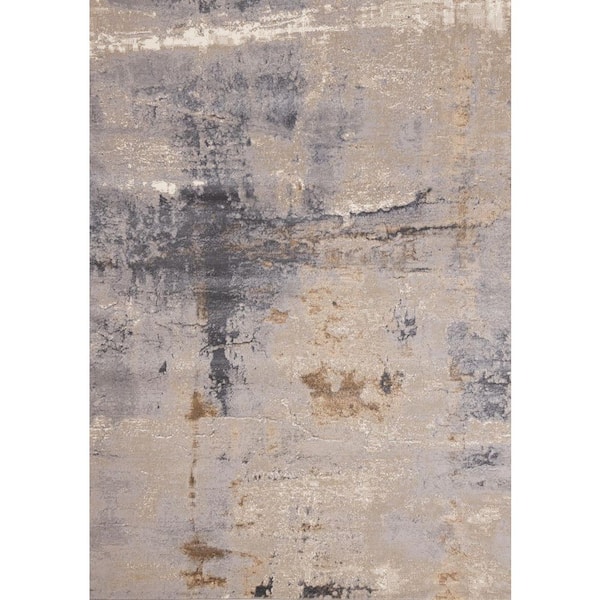 7 ft. x 10 ft. Taupe Brown And Gray Abstract Area Rug