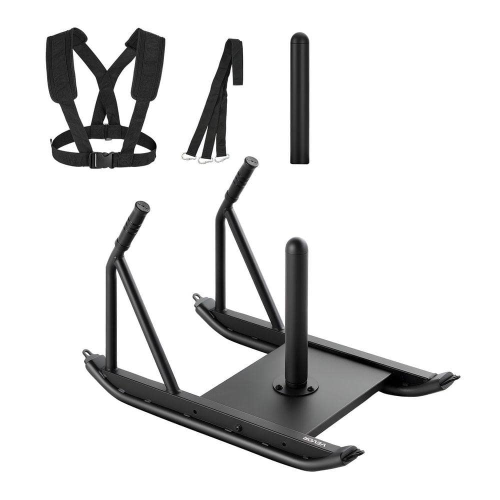 Weight Training Sled Fitness Strength Speed Training Sled Steel Power Sled Workout Equipment, Black