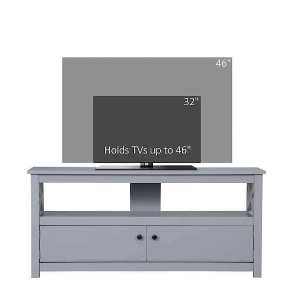 HOMCOM 43.25 in. Grey TV Cabinet Stand for TVs up to 46 in