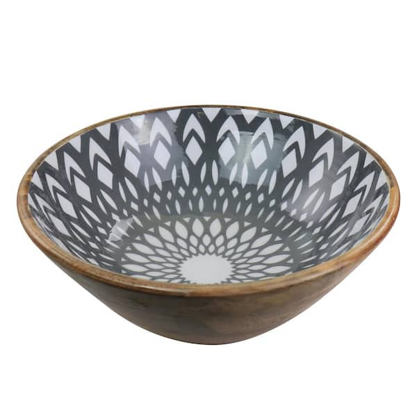 Thirstystone 13 in. 60 fl. oz. Assorted Color Mango Wood Large Serving Bowl  985116970M - The Home Depot