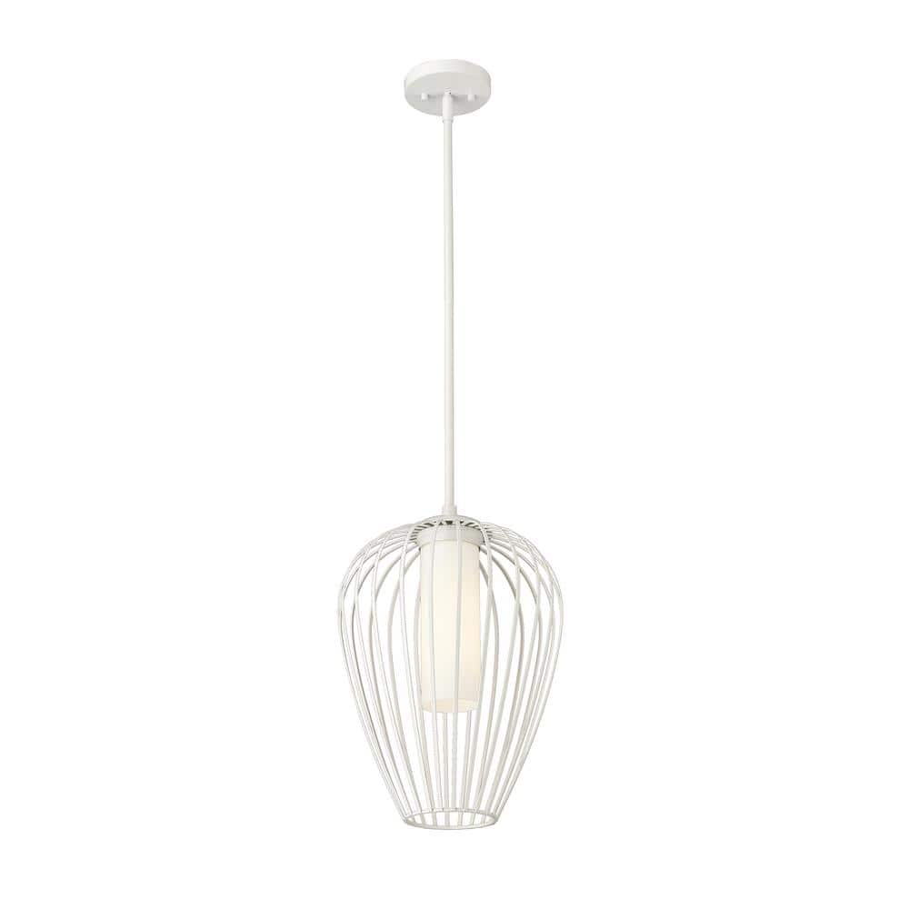 Savanti Textured White Glass Pendant Light for Indoor/Outdoor Use