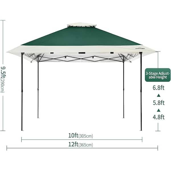 Tenleaf 12 ft. x 12 ft. Green Instant Pop Up Gazebo with