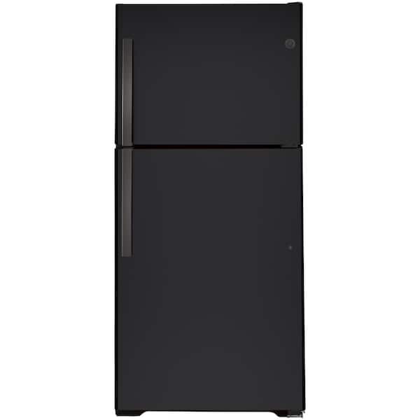GE 21.9 cu. ft. Top Freezer Refrigerator in Black Slate, Fingerprint Resistant, Garage Ready