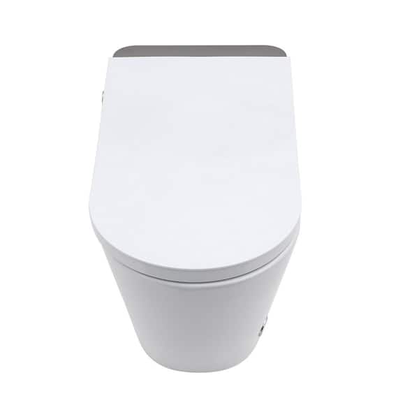 FUNKOL 27.5 in. x 16.93 in. x 18.3 in. Elongated Ceramic Bidet Toilet 1.28 GPF in White-2 w/ Deodorizing Heated Seat Nightlight