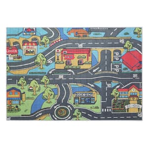 Traffic 39.5 in. x 59 in. Cotton Washable Educational for Kids Room Area Rug