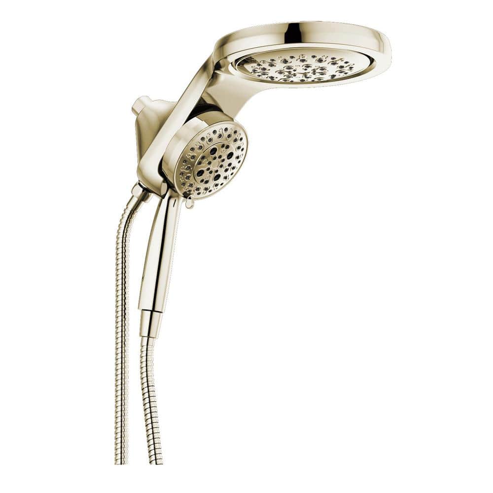 HydroRain 5-Spray Patterns 2.5 GPM 6 in. Wall Mount Dual Shower Heads in Polished Nickel price history on PriceWatchPro