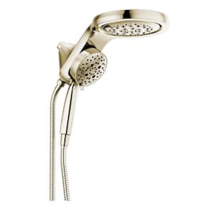 HydroRain 5-Spray Patterns 2.5 GPM 6 in. Wall Mount Dual Shower Heads in Polished Nickel