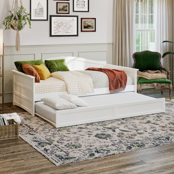 AFI Acadia White Twin Solid Wood Daybed with Twin Trundle