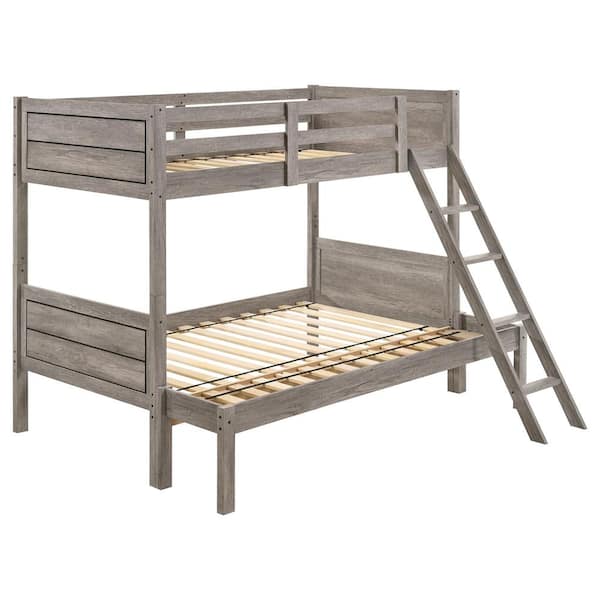 Coaster Ryder Weathered Taupe Twin over Full Bunk Bed