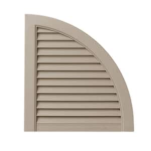 15 in. x 16 in. Polypropylene Open Louvered Design in Pebblestone Clay Arch Shutter Tops Pair