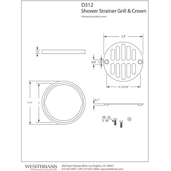 Jett Replacement Tub & Shower Drain Strainer Cover 3 (2 7/8