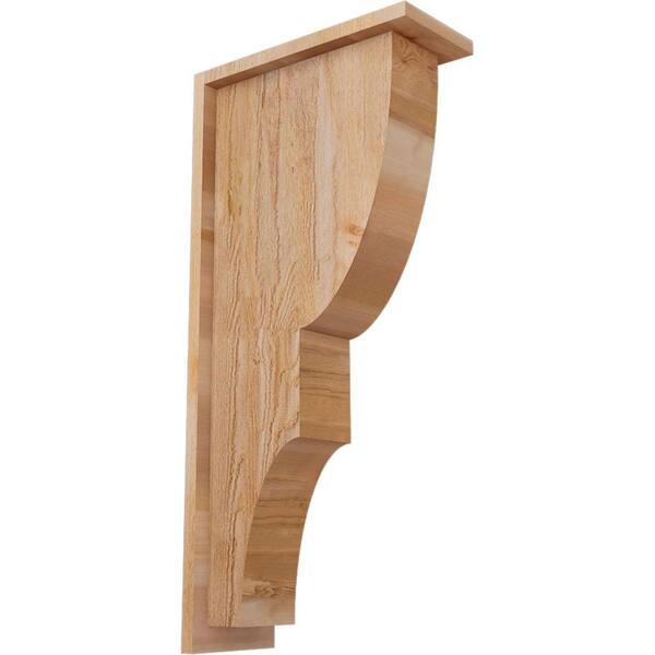 Ekena Millwork 6 in. x 14 in. x 22 in. Western Red Cedar Ridgewood Rough Sawn Corbel with Backplate