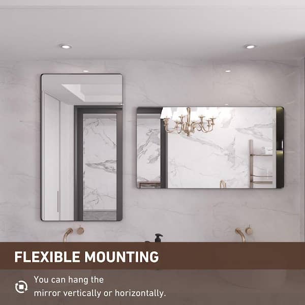 Rizitoc 72 in. W x 40 in. H Rounded Rectangle Framed Wall Bathroom