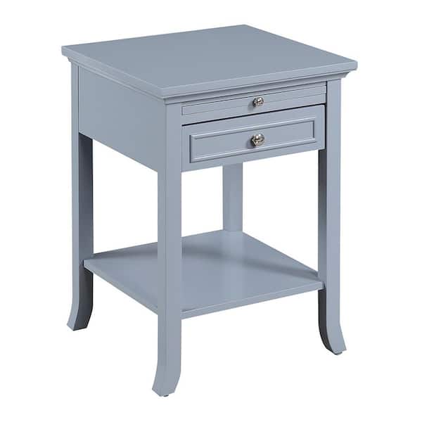 Convenience Concepts American Heritage 24.25 in. H Gray Logan End Table with Drawer and Slide