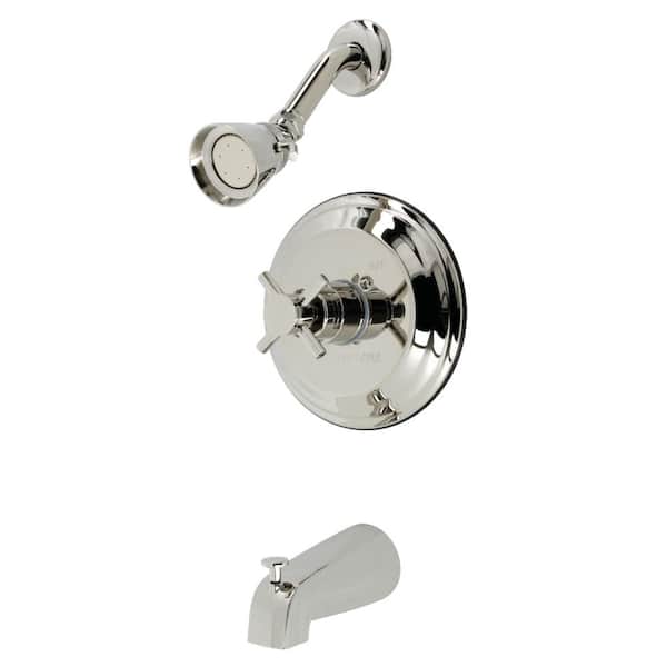 Kingston Brass Concord Single Handle 1-Spray Tub and Shower Faucet 2 GPM in. Polished Nickel (Valve Included)