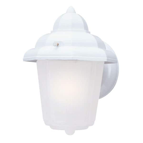 Westinghouse 1-Light Textured White on Cast Aluminum Exterior Wall Lantern Sconce with Frosted Glass