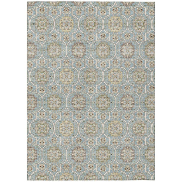 Chantille Machine Washable Indoor/Outdoor Abstract ACN2670 Spa 3 ft. x 4 ft. Area Rug