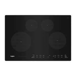 30 in. Glass Electric Induction Cooktop in Black with 4 Burner Elements including Quick Cleanup