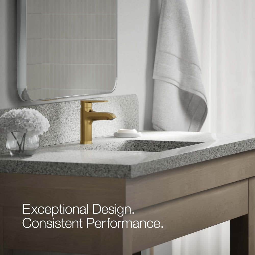 Vibrant Brushed Brass Single-Handle Bathroom Faucet