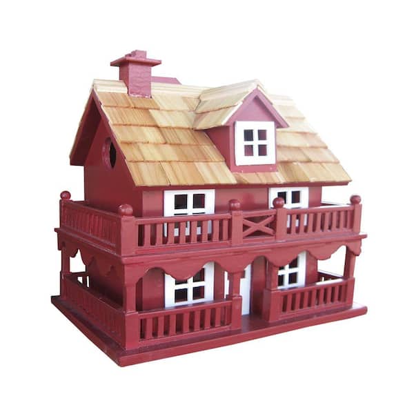 Home Bazaar Novelty Cottage Birdhouse (Red)