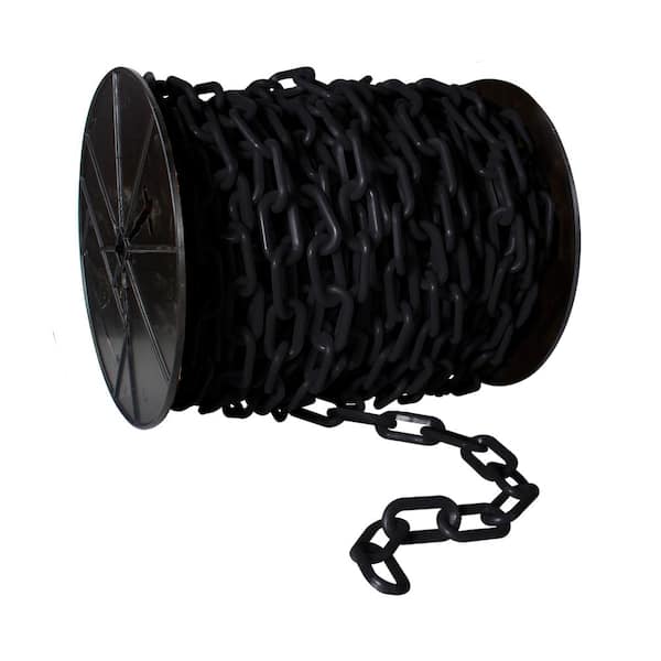 2" x 100' Heavy Duty Black Plastic Chain - Reel
