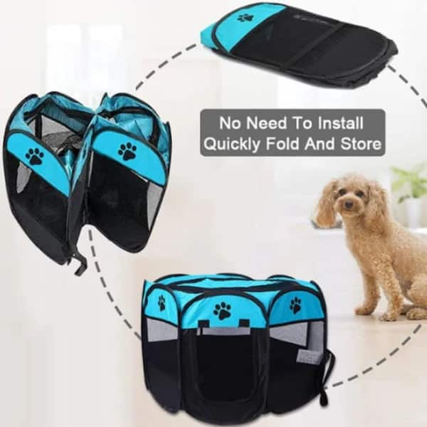 cenadinz 35*23*23 Dog Crates for Dog Adjustable Fabric Cover by Spiral Iron Pipe Strengthen Sewing Dog Travel Crate 3 Door