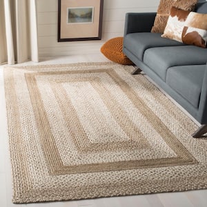 Natural Fiber Gray/Ivory 9 ft. x 12 ft. Woven Border Area Rug