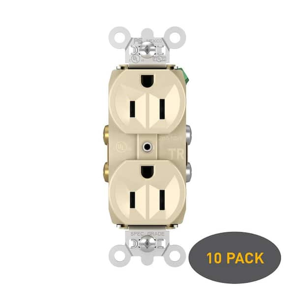 Eaton 15-Amp 125-volt Tamper Resistant Residential/Commercial Duplex Switch  Outlet, White in the Electrical Outlets department at