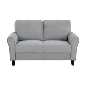 Aleron 58 in. W Dark Gray Textured Fabric Loveseat