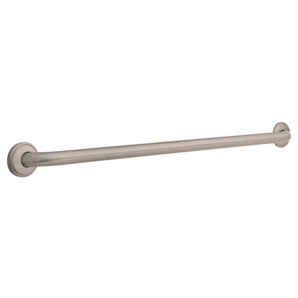 Franklin Brass 36 in. x 1-1/4 in. Concealed Screw ADA-Compliant Grab Bar with Decorative Flanges in Brushed Nickel