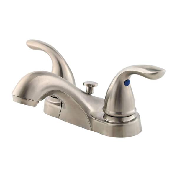 Pfister 4 in. Centerset Double Handle Bathroom Faucet in Brushed Nickel