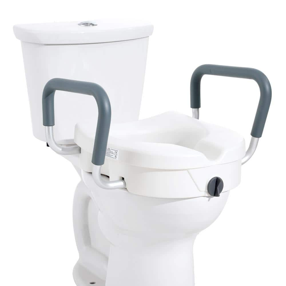 VEVOR Raised Toilet Seat Round 5 in. Height Raised 350 lbs. Weight ...