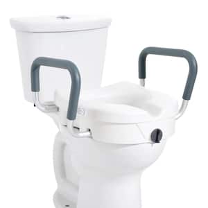 Raised Toilet Seat Round 5 in. Height Raised 350 lbs. Weight Capacity Front Toilet Seat in white