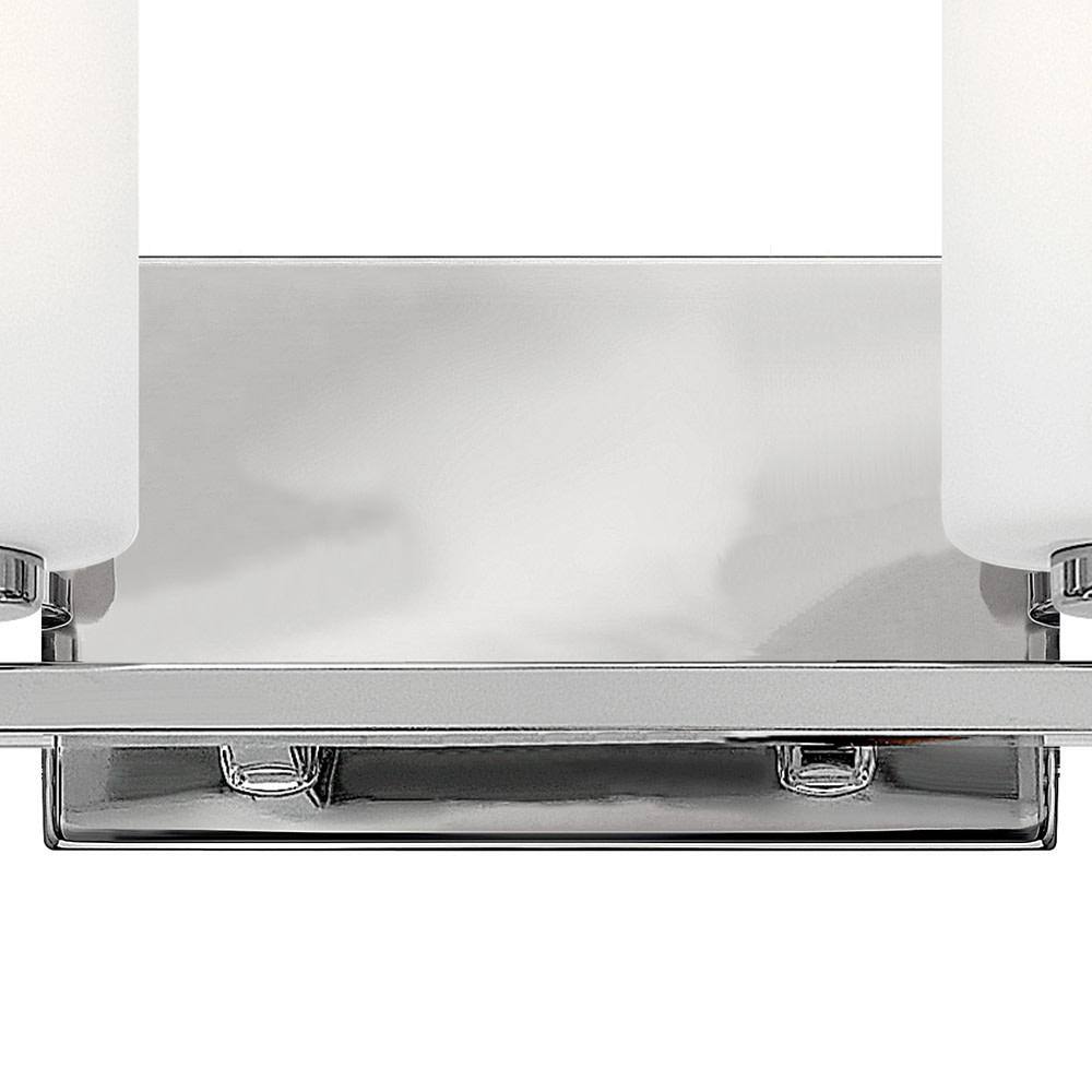 Sleek Chrome Dual-Light Outdoor Wall Sconce with Etched Opal Glass