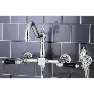 Duchess 2-Handle Wall-Mount Standard Kitchen Faucet with Side Sprayer in Polished Chrome