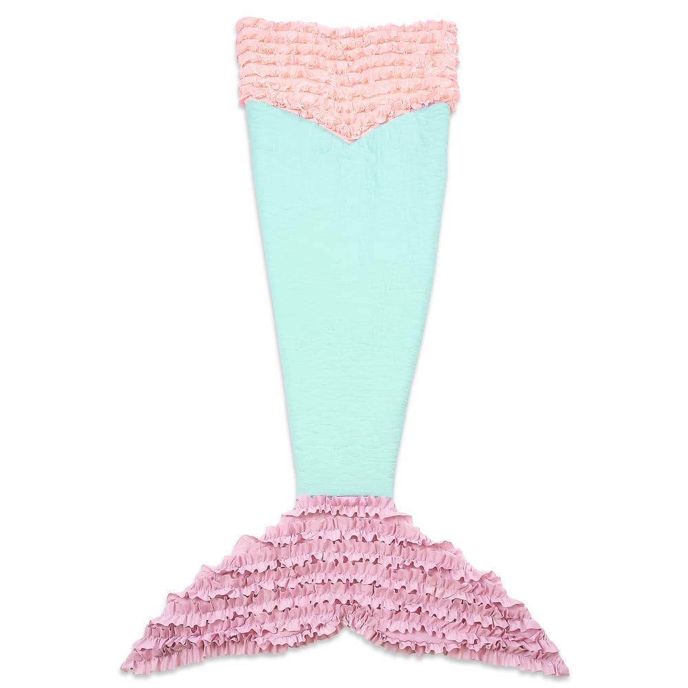 Lush Decor Mermaid Ruffle Pink/Purple Single 30 in. x 75 in. Mermaid ...