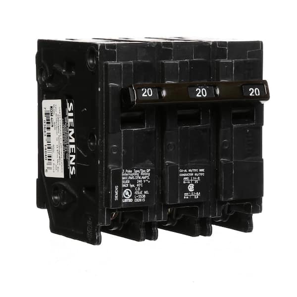 Siemens 20 Amp 3-Pole Type QP Circuit Breaker