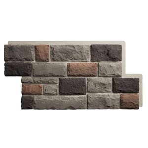 StoneCraft Regal Faux Stone Panel, 47-3/4-in W x 24-3/4-in H x 1-3/4-in D, Smolder Color