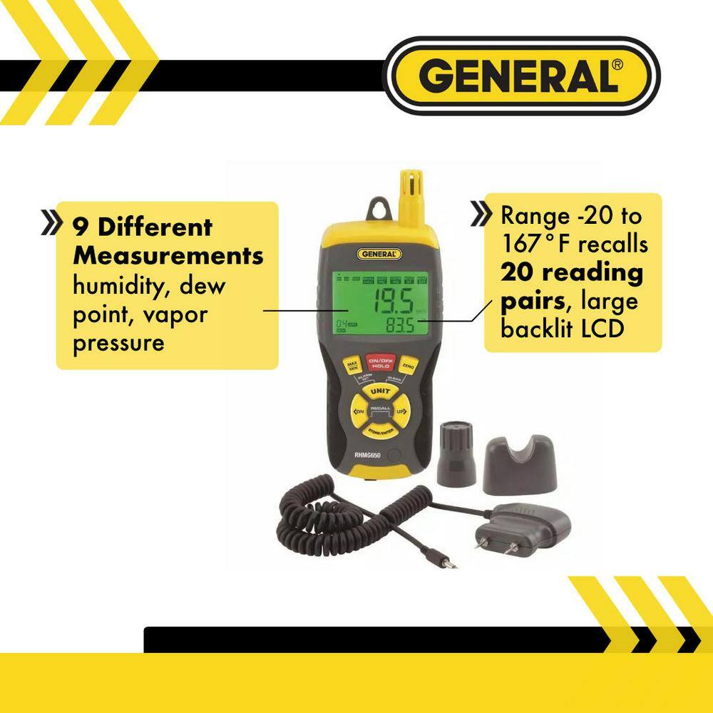Digital LCD Thermo-Hygrometer with Pin/Pinless Moisture Meter