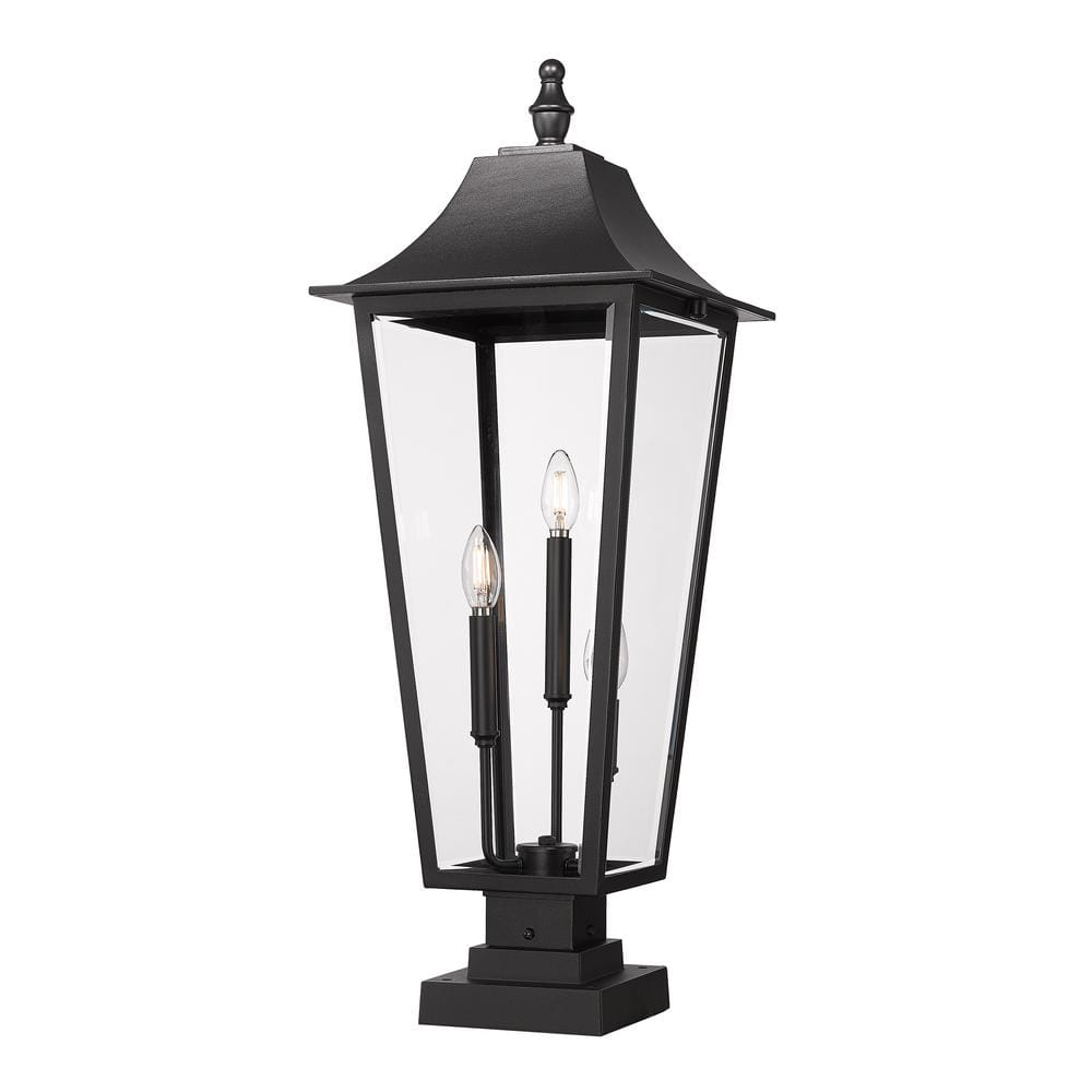 Gannon 32.5 in. 3-Light Black Stainless Steel Hardwired Outdoor Marine Grad
