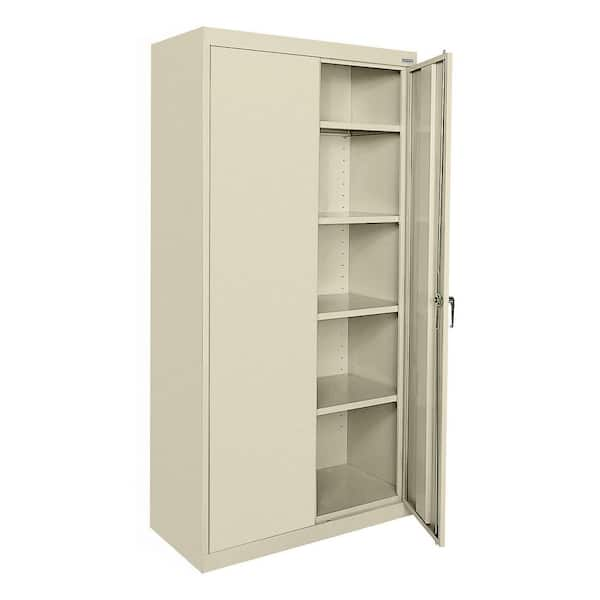 Classic Series Combination Storage Cabinet with Adjustable Shelves in Putty  (36 in. W x 72 in. H x 24 in. D)