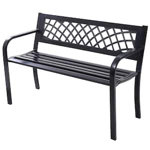 Costway 2-Person Metal Outdoor Patio Glider Rocking Bench Loveseat with ...