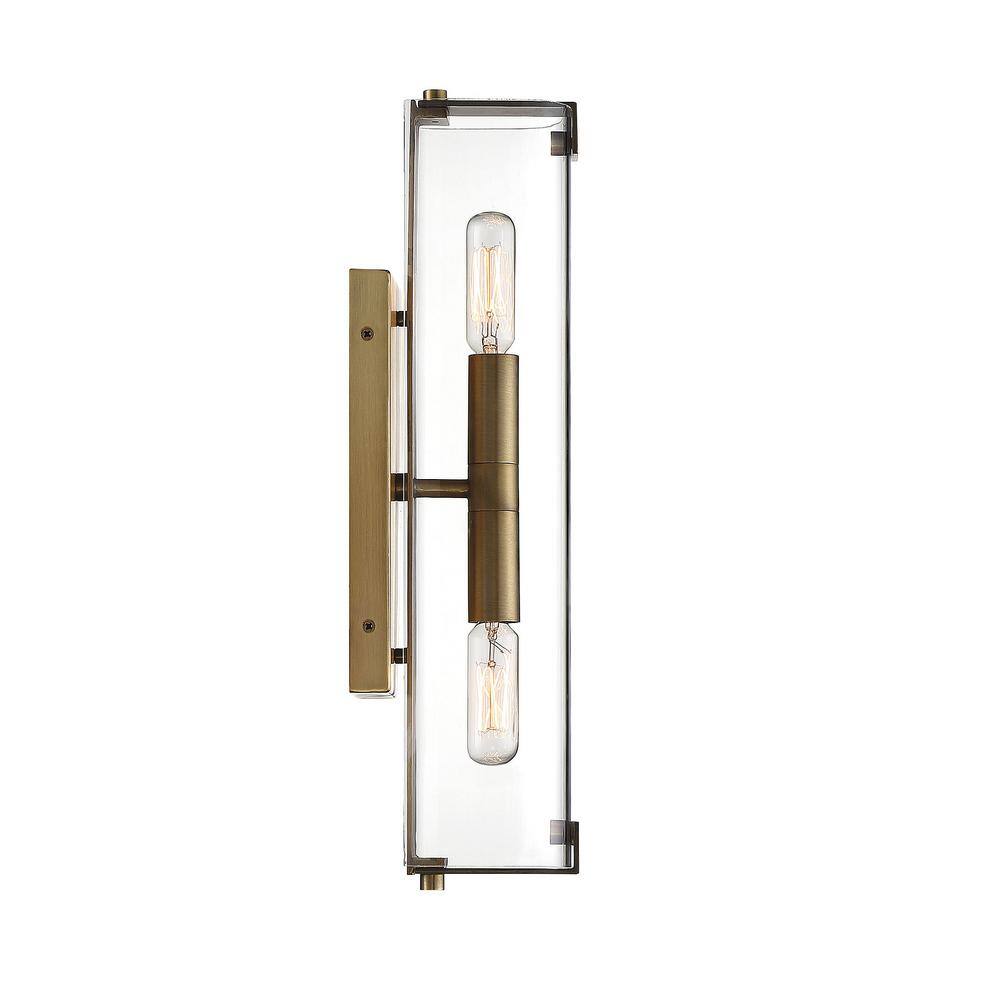 Winfield Dimmable Brass & Black Wall Sconce with Clear Glass