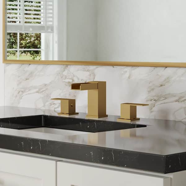 EVERSTEIN Waterfall Open Spout 8 in. Widespread 2-Handle Bathroom