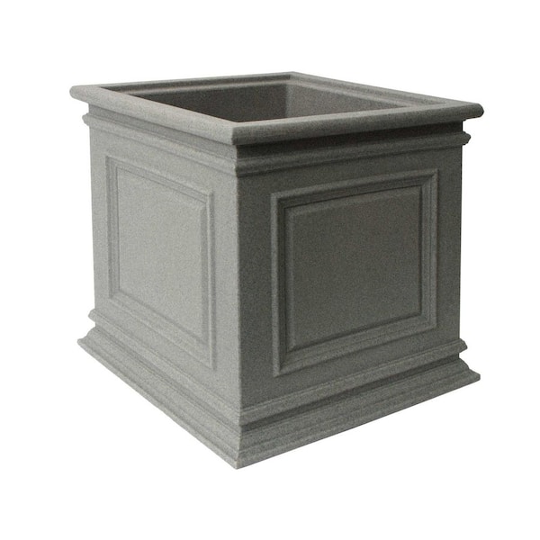 Covington Warm Gray Square Self-Watering Plastic Floor Planter (20 in. L x 20 in. W x 20 in. H)