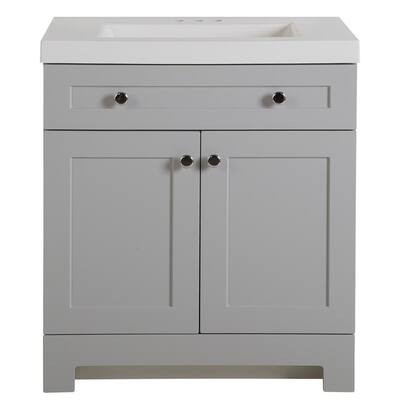 Everdean 30.50 in. W x 18.75 in. D Bath Vanity in Pearl Gray with Cultured Marble Vanity Top in White with White Basin