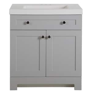 Everdean 30.5 in. W x 18.8 in. D x 34.4 in. H Freestanding Bath Vanity in Pearl Gray with White Cultured Marble Top