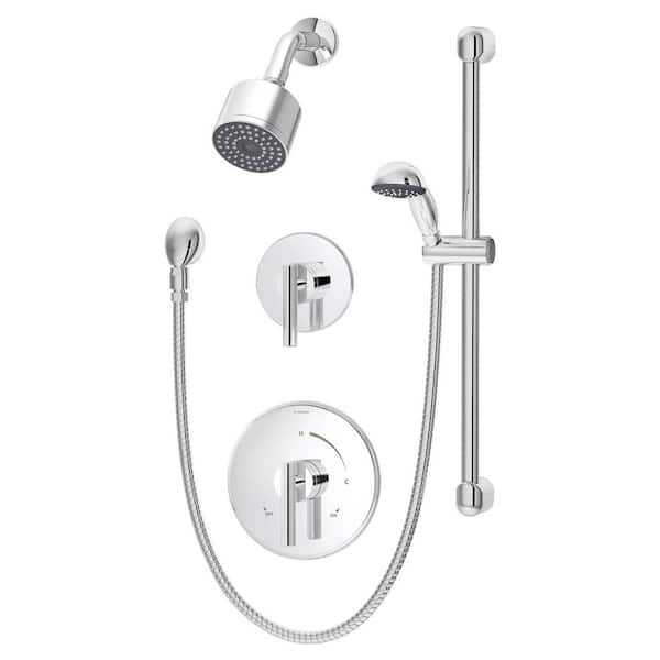 Symmons Dia 1-Spray Hand Shower and Shower Head Combo Kit in Chrome (Valve Included)